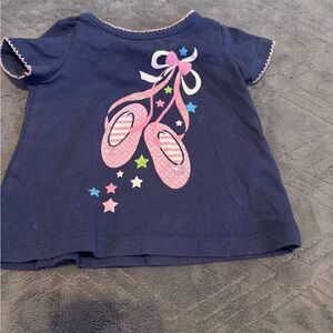 Faded Glory Navy Shirt with Pink Ballet Shoes